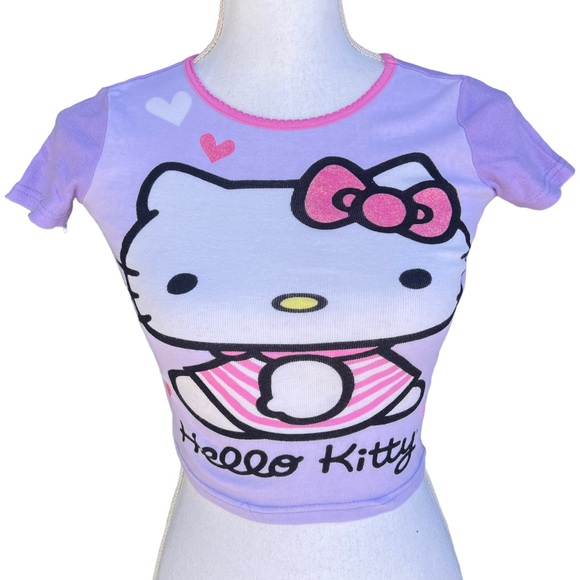 Y2K Hello Kitty Baby Tee Crop Top - Picture 2 of 7